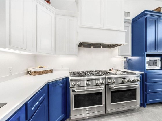 Blue and white kitchen remodel Waco TX
