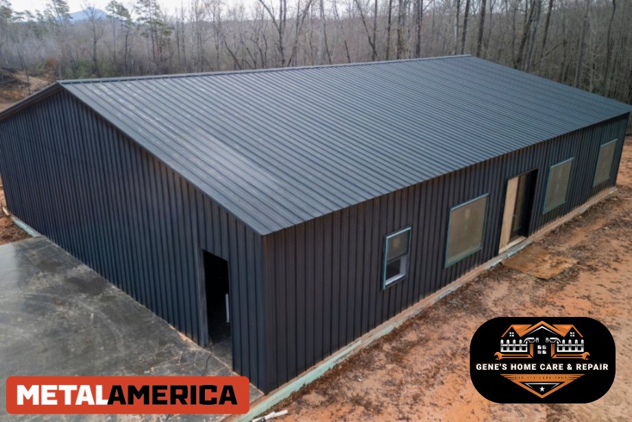 40x70x9 metal shop office exterior Waco TX by Gene's Home Care and Repair