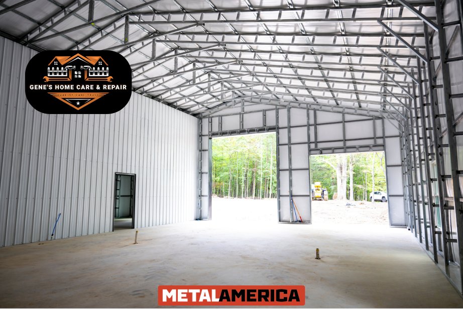 40x40x16 metal shop interior steel frame Central Texas