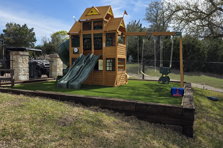Playground installation with artificial turf Waco TX